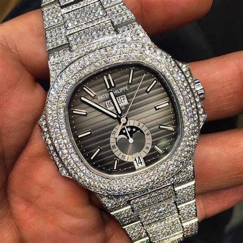 iced out patek philippe nautilus.